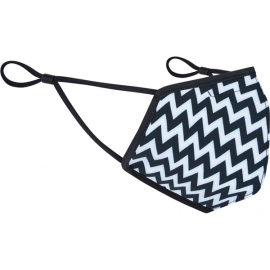 Element reusable face covering, printed zig zag black / white