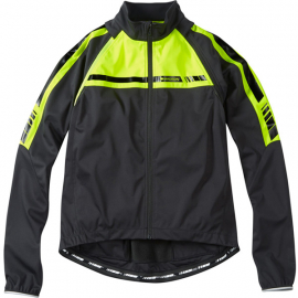 Sportive men's convertible softshell jacket, black / hi-viz yellow medium