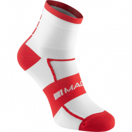 Sportive men's mid sock twin pack, white / flame red small