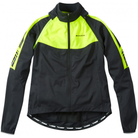 Sportive women's convertible softshell jacket, black / hi-viz yellow size 8