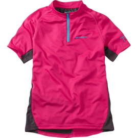 Trail youth short sleeved jersey, bright berry age 9 - 10